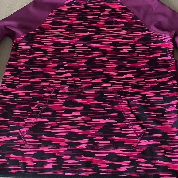 Nike Hoodie Pullover Therma Fit Pink Purple Camo Active Jacket Women’s Size M - Picture 7 of 11